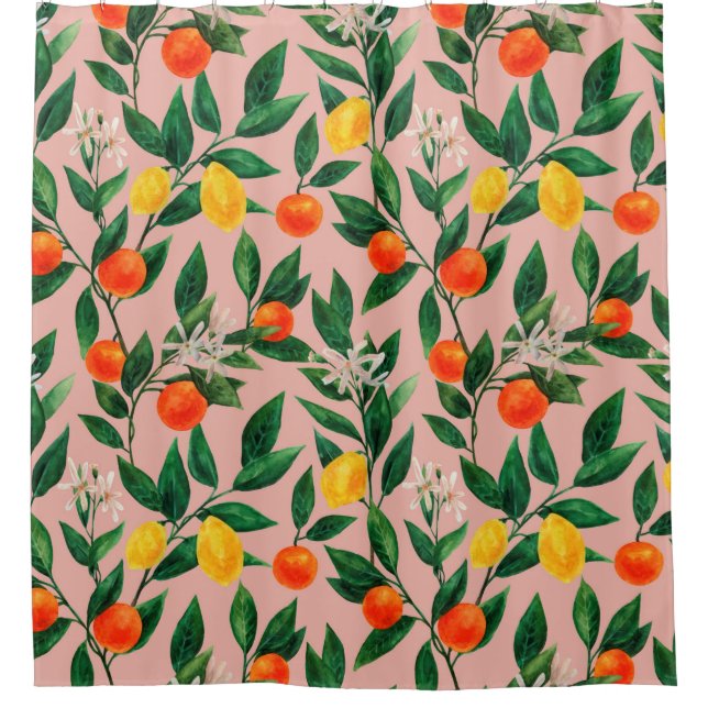 Rideaux De Douche Motif d'aquarelle transparente. Un ornement fait d (Devant)