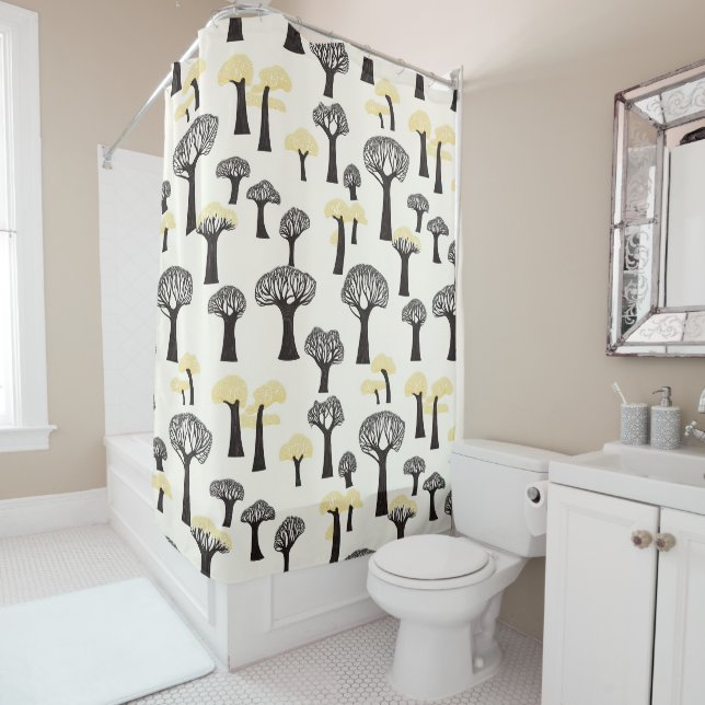 Rideaux De Douche Motif d'arbre baobab fantaisiste (En situation)