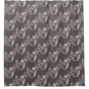 Rideaux De Douche Motif d'art animal de la branche fleurie