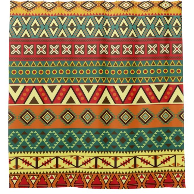 Rideaux De Douche Motif d'art populaire mexicain (Devant)