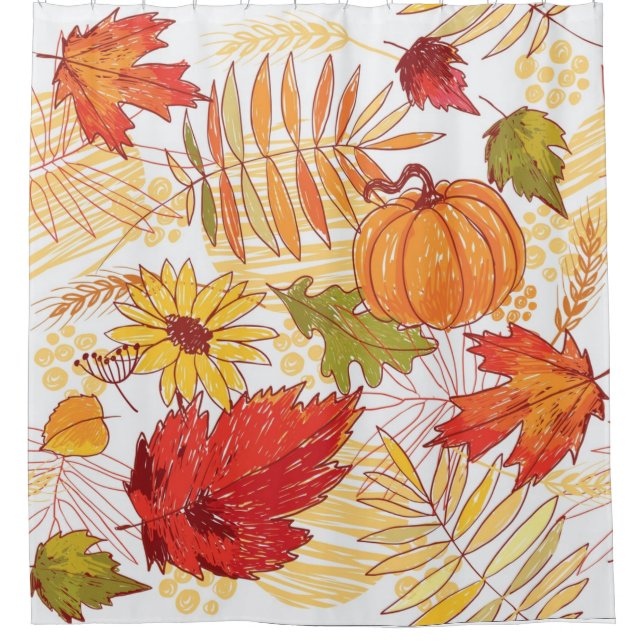 Rideaux De Douche Motif d'automne (Devant)