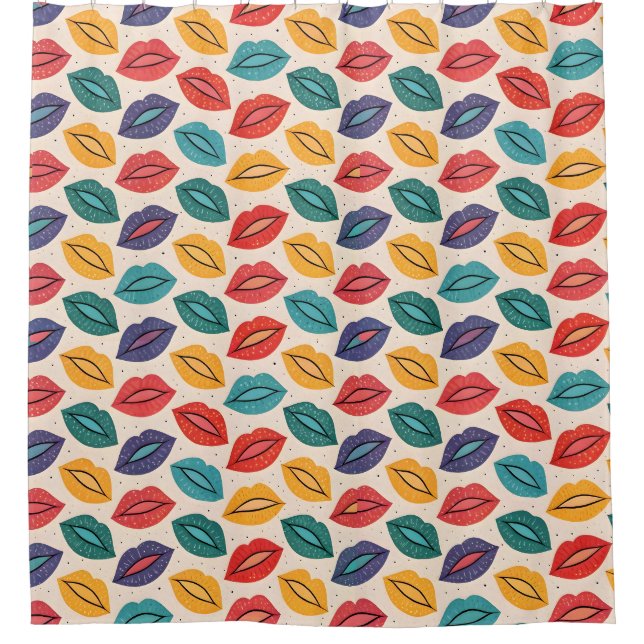 Rideaux De Douche Motif de baiser (Devant)