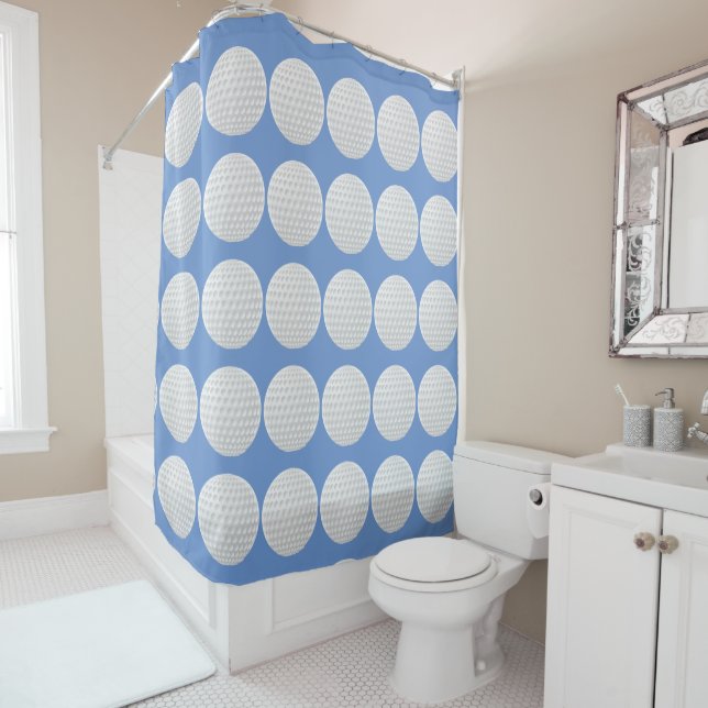 Rideaux De Douche Motif de balle de golf amusant (En situation)