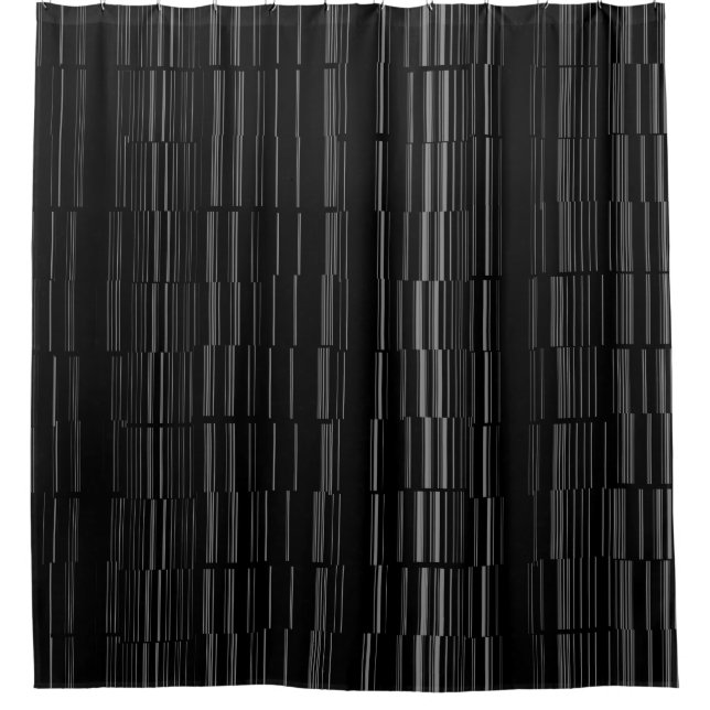 Rideaux De Douche Motif de bande de style noir/blanc (Devant)