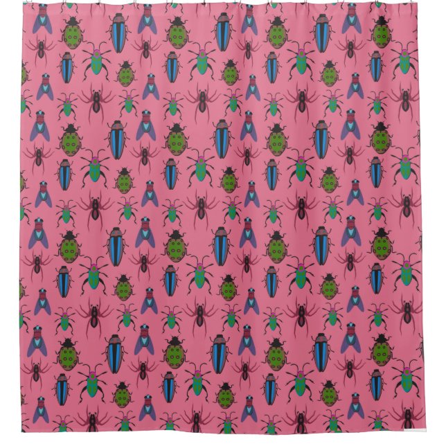 Rideaux De Douche Motif de bogues cool (Devant)