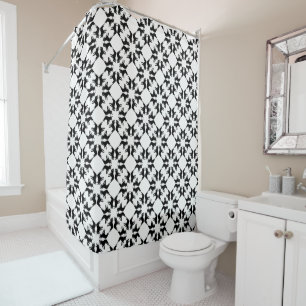 Rideaux De Douche Motif de bouledogue français noir et blanc cool