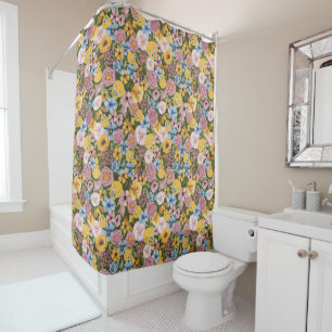 Rideaux De Douche Motif de broderie florale TWEETY™