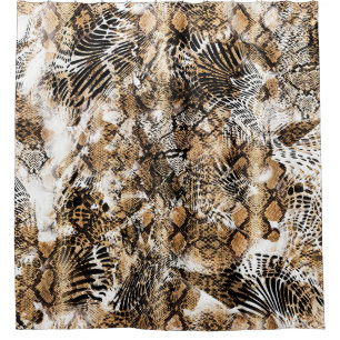 Rideaux De Douche Motif de camouflage coloré Leopard Zebra