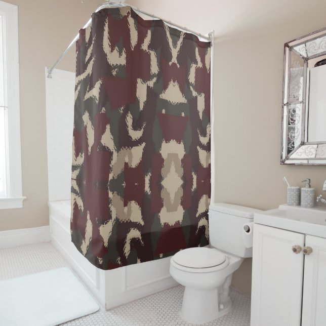 Rideaux De Douche Motif de camouflage militaire Abstrait (En situation)