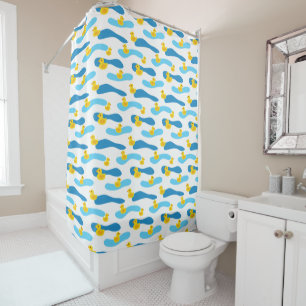 Rideaux De Douche Motif de canard en caoutchouc jaune