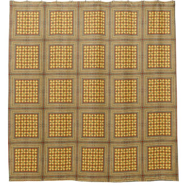 Rideaux De Douche Motif de carreaux à carreaux rétro funky (Devant)