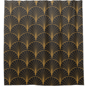 Rideaux De Douche Motif de cercles géométriques Art Déco