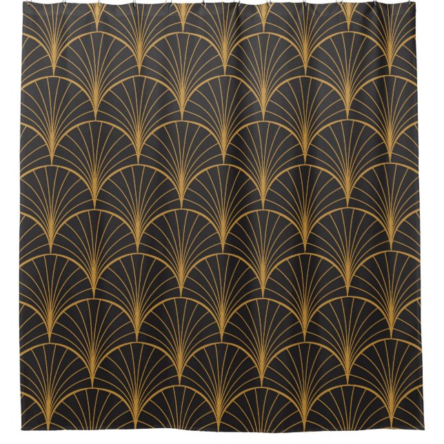 Rideaux De Douche Motif de cercles géométriques Art Déco (Devant)