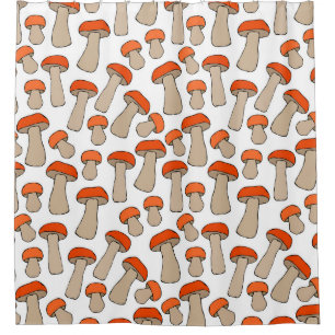 Rideaux De Douche Motif de champignons d'Aspen rouge orange
