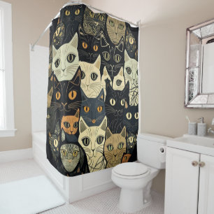 Rideaux De Douche Motif de chat Artsy