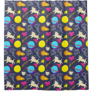 Rideaux De Douche Motif de chats spatiaux adorables