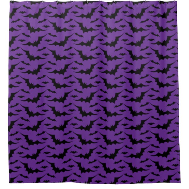 Rideaux De Douche Motif de chauve-souris violet (Devant)