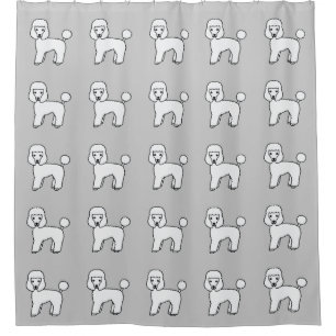 Rideaux De Douche Motif de chiens caniches jouets blancs mignons