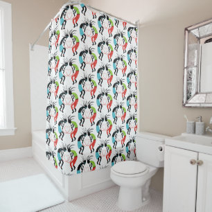 Rideaux De Douche Motif de coeur coloré Kokopelli