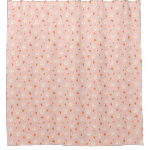 Rideaux De Douche Motif de coeur Empreinte de patte rose
