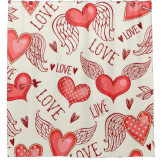 Rideaux De Douche Motif de coeur pour la Saint-Valentin
