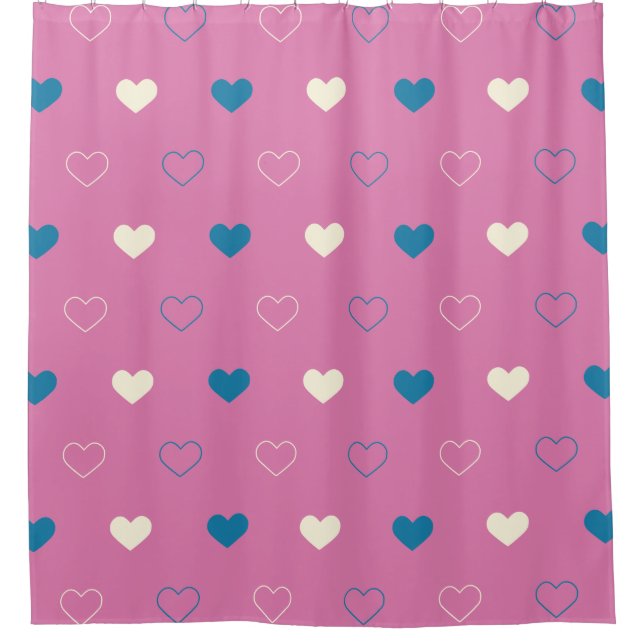 Rideaux De Douche Motif de cœur simple et mignon (Devant)