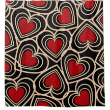Motif de coeur simple Noir et Rouge