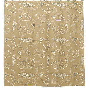 Rideaux De Douche Motif de coquilles de mer de plage de sable