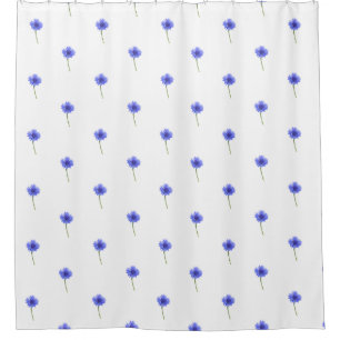 Rideaux De Douche motif de cornflower bleu sauvage