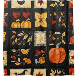Rideaux De Douche Motif de courtepointe d'art populaire d'automne   