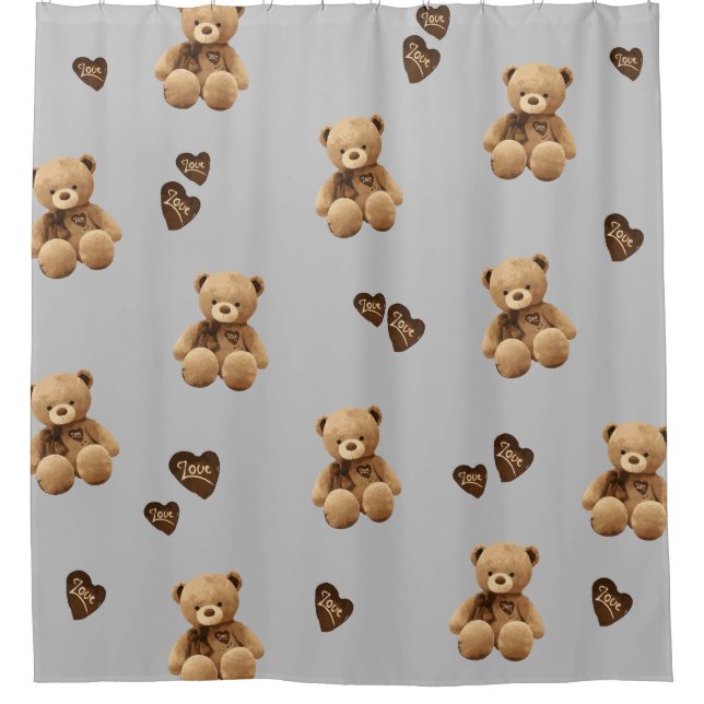 Rideaux De Douche motif de dessin animé de l'ours mignon (Devant)