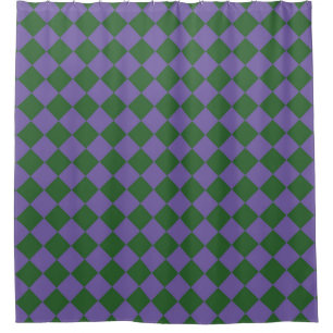 Rideaux De Douche Motif de diamant Purple Green Checker
