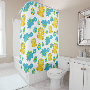 Rideaux De Douche Motif De Dinosaures, Dinosaures Mignons, Baby Dino