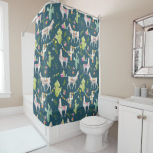 Rideaux De Douche Motif de drapeau de lama d'aquarelle