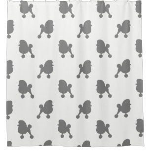 Rideaux De Douche Motif de fantaisie de silhouettes de caniche de