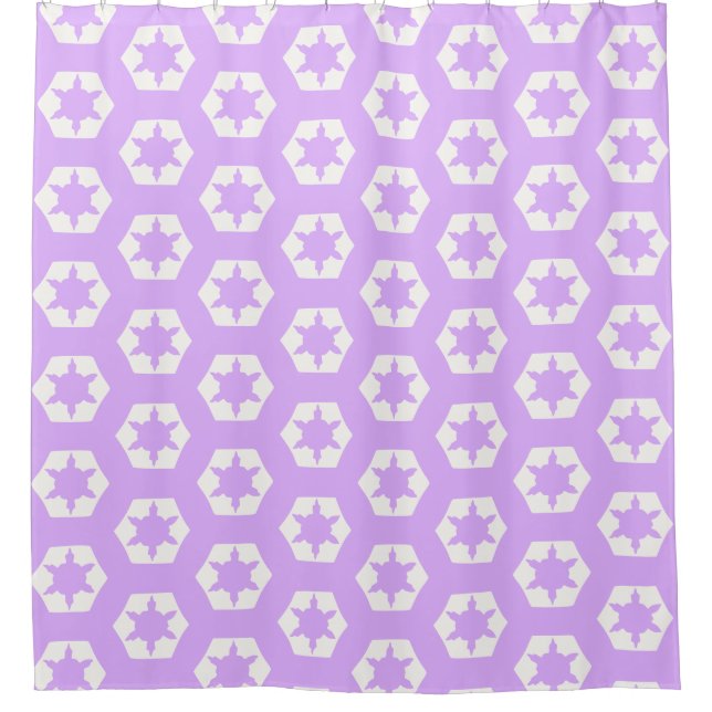 Rideaux De Douche Motif de fécule d'abeilles Mauve hexagone (Devant)