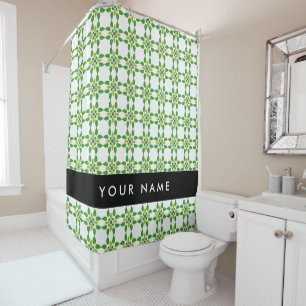 Rideaux De Douche Motif de feuille, feuilles vertes, votre nom