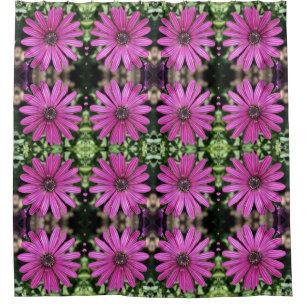 Rideaux De Douche Motif de fleur de marguerite africaine violette
