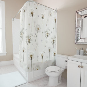Rideaux De Douche Motif de fleur sauvage de pissenlit