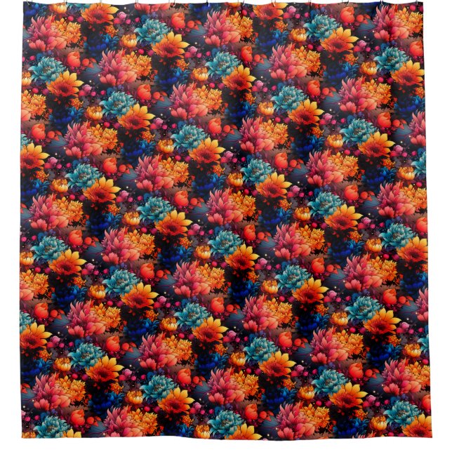 Rideaux De Douche Motif de fleurs (Devant)