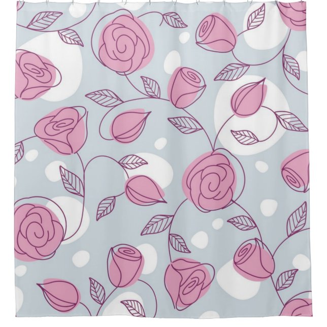 Rideaux De Douche Motif de fleurs (Devant)
