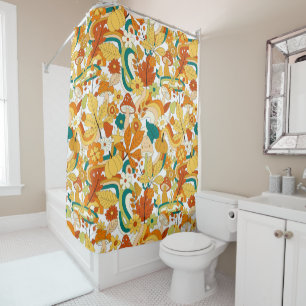 Rideaux De Douche Motif de fleurs de champignons Super rétro