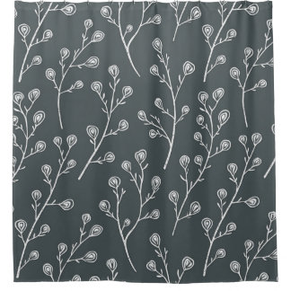Rideaux De Douche Motif de fleurs sauvages blanches