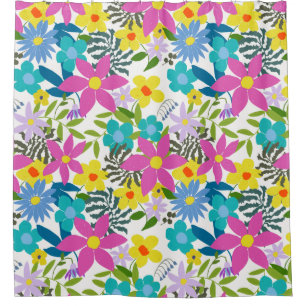 Rideaux De Douche Motif de fleurs tropicales, moderne et brillant