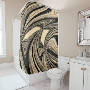 Rideaux De Douche Motif de floe noir et brun