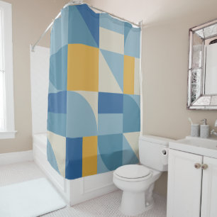 Rideaux De Douche Motif de formes abstraites de géométrie moyenne