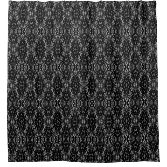 Rideaux De Douche Motif de géométrie abstraite gris noir (Devant)