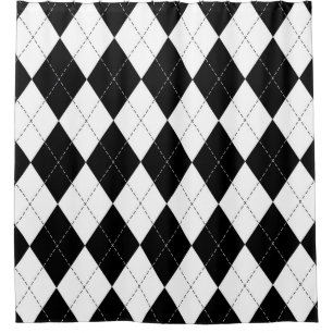 Rideaux De Douche Motif de Jacquard géométrique noir blanc