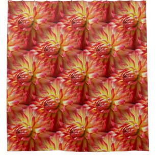 Rideaux De Douche Motif de la nature de la fleur Rouge Dahlia