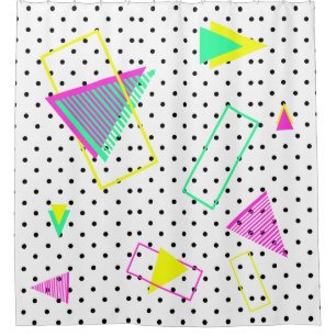 Rideaux De Douche Motif de la Polka rétro géométrique néo-graphi